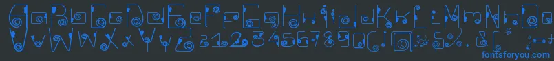 Шрифт CkellipFont – синие шрифты на чёрном фоне