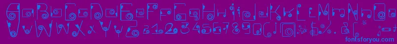 フォントCkellipFont – 紫色の背景に青い文字