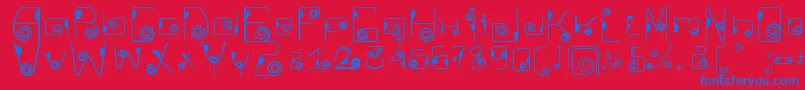 フォントCkellipFont – 赤い背景に青い文字