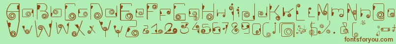 Шрифт CkellipFont – коричневые шрифты на зелёном фоне