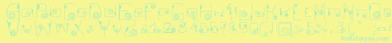 Fonte CkellipFont – fontes verdes em um fundo amarelo