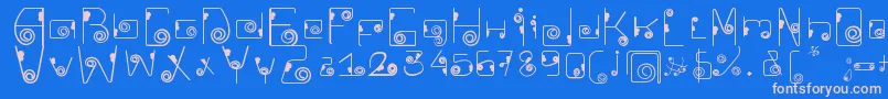 Fonte CkellipFont – fontes rosa em um fundo azul