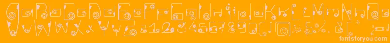 CkellipFont-Schriftart – Rosa Schriften auf orangefarbenem Hintergrund