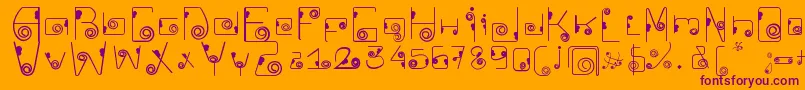 CkellipFont-fontti – violetit fontit oranssilla taustalla
