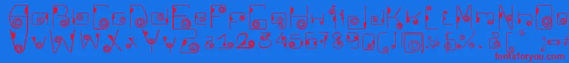 Шрифт CkellipFont – красные шрифты на синем фоне