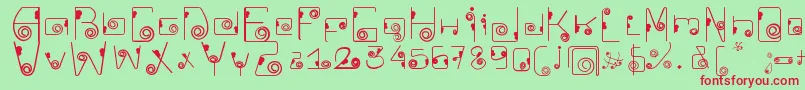 フォントCkellipFont – 赤い文字の緑の背景