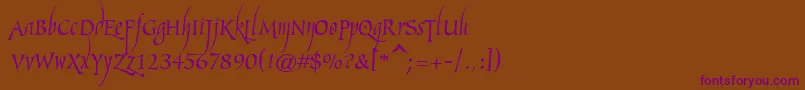 Marigoldwild-Schriftart – Violette Schriften auf braunem Hintergrund