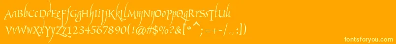 Marigoldwild-Schriftart – Gelbe Schriften auf orangefarbenem Hintergrund