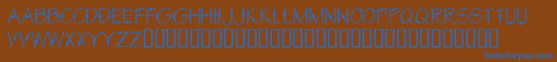 KrCirkle Font – Blue Fonts on Brown Background