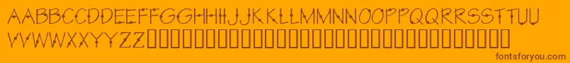 KrCirkle-Schriftart – Braune Schriften auf orangefarbenem Hintergrund