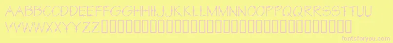 Czcionka KrCirkle – różowe czcionki na żółtym tle