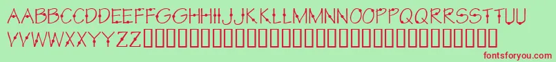 KrCirkle-Schriftart – Rote Schriften auf grünem Hintergrund