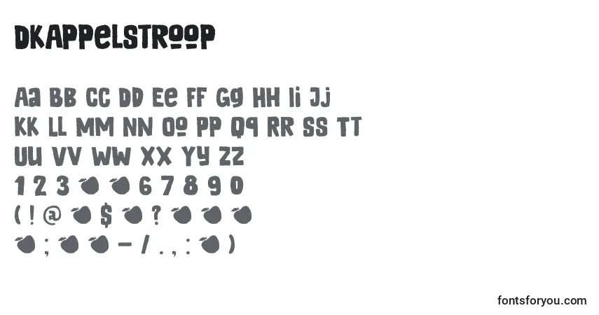 Schriftart DkAppelstroop – Alphabet, Zahlen, spezielle Symbole