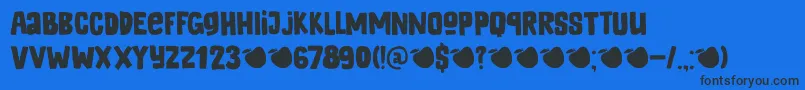 DkAppelstroop Font – Black Fonts on Blue Background