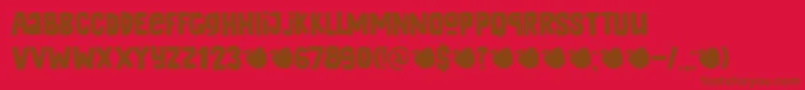 DkAppelstroop Font – Brown Fonts on Red Background