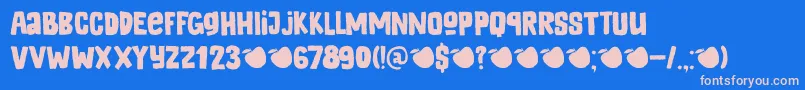 DkAppelstroop Font – Pink Fonts on Blue Background