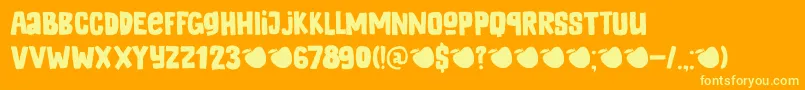 DkAppelstroop Font – Yellow Fonts on Orange Background