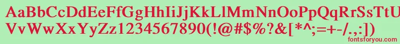 TempofontBold Font – Red Fonts on Green Background