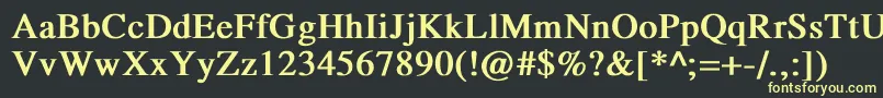 フォントTempofontBold – 黒い背景に黄色の文字