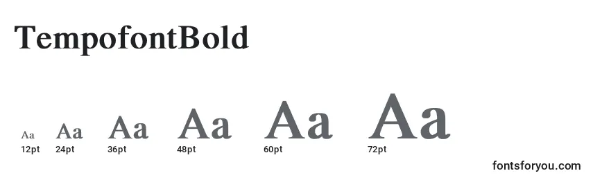 TempofontBold Font Sizes