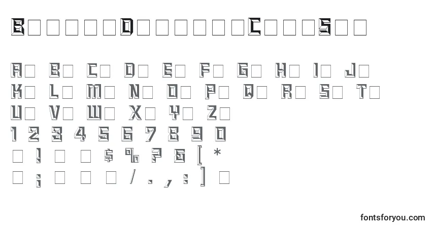 Czcionka BaguetDisplayCapsSsi – alfabet, cyfry, specjalne znaki