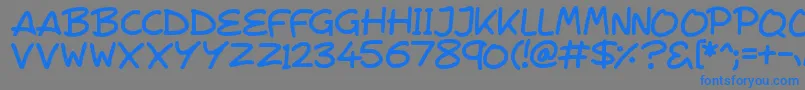 フォントVeggieSeedlings – 灰色の背景に青い文字