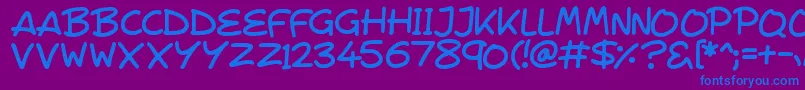 フォントVeggieSeedlings – 紫色の背景に青い文字