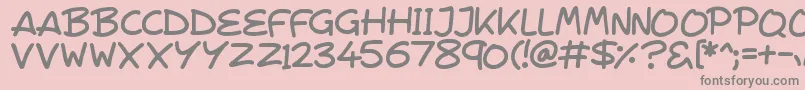 VeggieSeedlings-fontti – harmaat kirjasimet vaaleanpunaisella taustalla