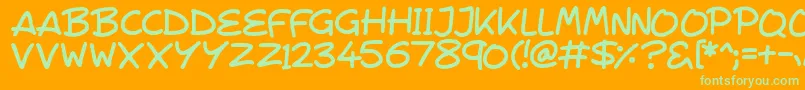 Шрифт VeggieSeedlings – зелёные шрифты на оранжевом фоне