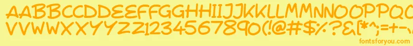 Шрифт VeggieSeedlings – оранжевые шрифты на жёлтом фоне
