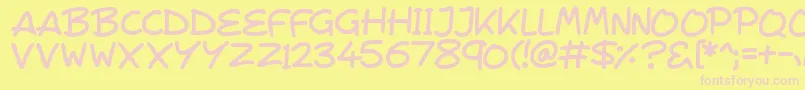 VeggieSeedlings Font – Pink Fonts on Yellow Background