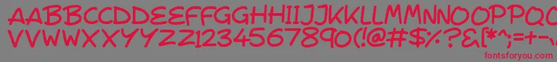 VeggieSeedlings-Schriftart – Rote Schriften auf grauem Hintergrund