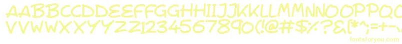 Шрифт VeggieSeedlings – жёлтые шрифты на белом фоне