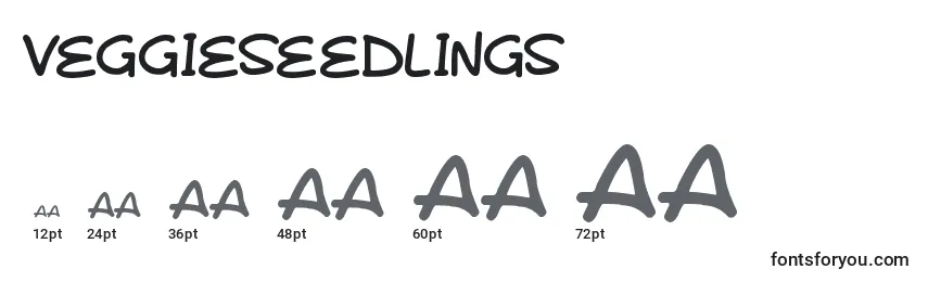 Размеры шрифта VeggieSeedlings