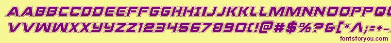 Praetorianacadital Font – Purple Fonts on Yellow Background