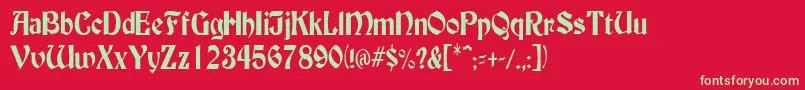 BuckinghamcondensedRegular Font – Green Fonts on Red Background