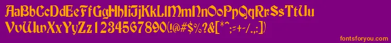 BuckinghamcondensedRegular Font – Orange Fonts on Purple Background