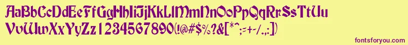 BuckinghamcondensedRegular Font – Purple Fonts on Yellow Background