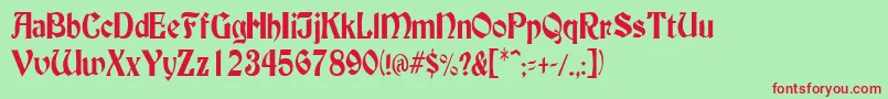 BuckinghamcondensedRegular Font – Red Fonts on Green Background