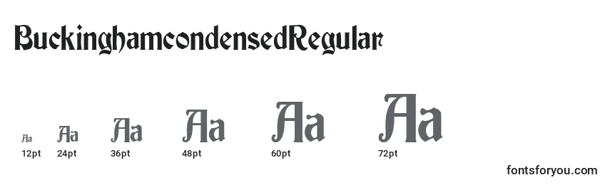 BuckinghamcondensedRegular Font Sizes
