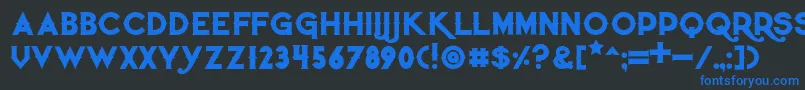 フォントQuietthiefbold – 黒い背景に青い文字