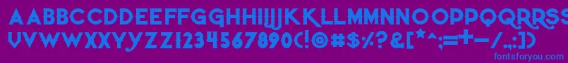 フォントQuietthiefbold – 紫色の背景に青い文字