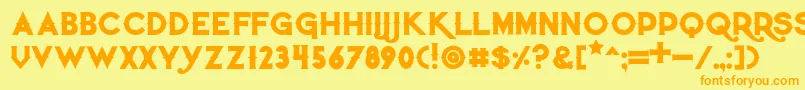 Quietthiefbold Font – Orange Fonts on Yellow Background