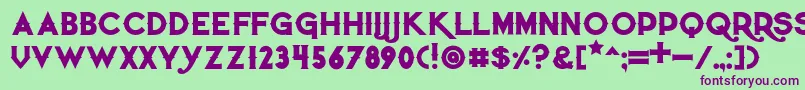 Czcionka Quietthiefbold – fioletowe czcionki na zielonym tle