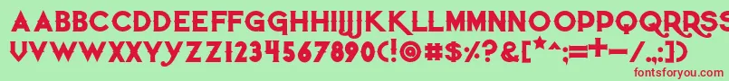 Czcionka Quietthiefbold – czerwone czcionki na zielonym tle