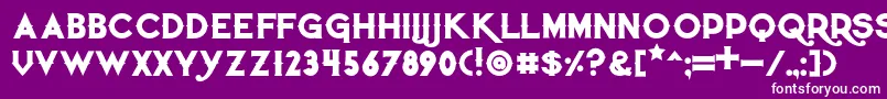 Czcionka Quietthiefbold – białe czcionki na fioletowym tle