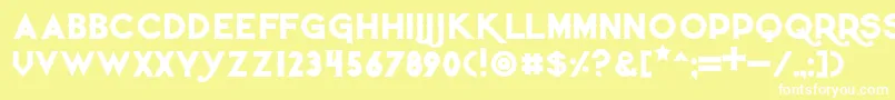 フォントQuietthiefbold – 黄色い背景に白い文字