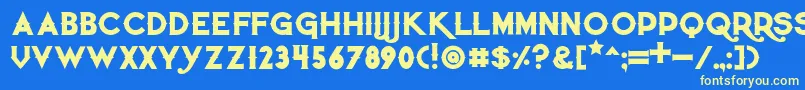 Czcionka Quietthiefbold – żółte czcionki na niebieskim tle