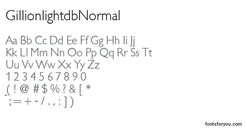 Шрифт GillionlightdbNormal – алфавит, цифры, специальные символы