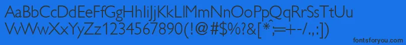 Шрифт GillionlightdbNormal – чёрные шрифты на синем фоне